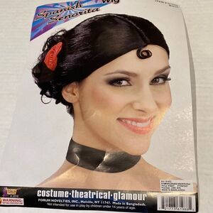 Black Spanish senorita wig perfect for costume party!